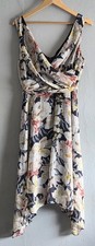 Billie and Blossom Women's Floral Hankerchief Hem Midi Dress Size 16
