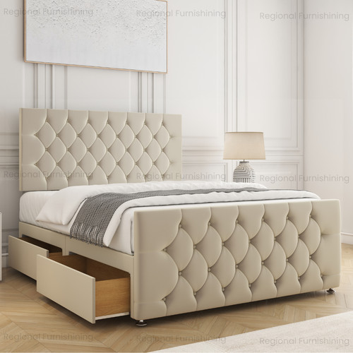 Double chesterfield divan bed - divan,