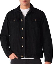 Mens Denim Jacket Trucker Jacket Classic Western Style Jeans Vintage Coat S-2XL