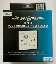 Power Breaker 13A Safety Rcd Single Socket Switched TYPE A K21-WP