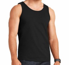 Mens Black Vests 100% Cotton