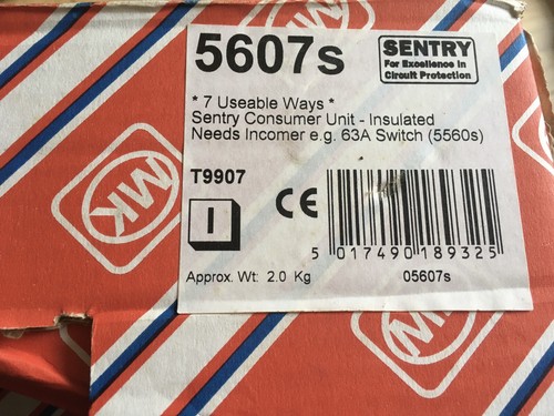 Sentry consumer unit 5607s - mk,