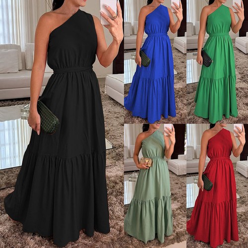 Women one shoulder maxi - one,