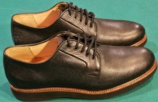 Samuel Hubbard Highlander Plain Toe Derby Shoes Black Pebble Grain Leather 11.5M