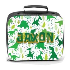 Personalised Lunch Bag Dinosaur Kids Child's Name School Dinner Lunch Box