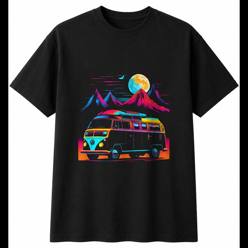 Camper van moonlight retro - camper, in