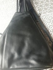 JOBIS ladies black leather backpack / sling bag - CG C41