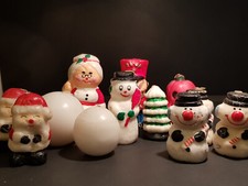 Bundle of 1980s Christmas Novelty Candles - Trees, Snowmen, Toy Soldiers, etc