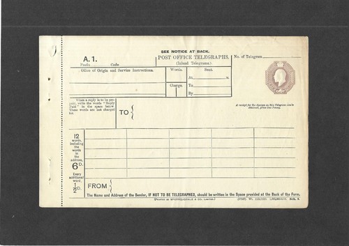 Stationery 1909 kevii 6d - gb,