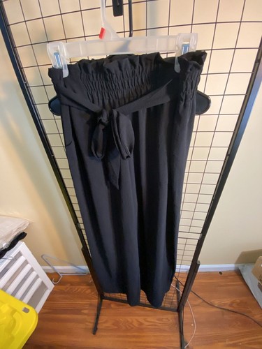 Womens black wide leg palazzo - black,