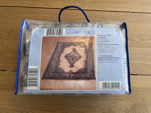 Vintage rug kit knotted pile - rug,
