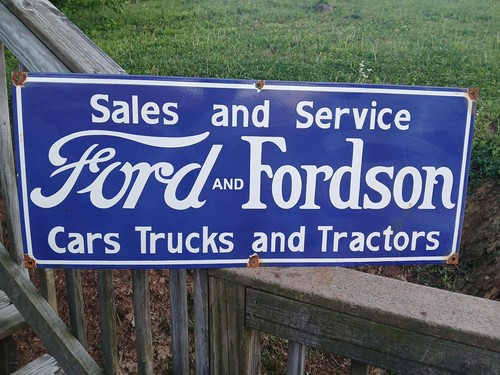 Vintage fordson 3ft porcelain - vintage,