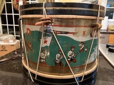 HISTORICAL TIN LITHO HUGE DRUM