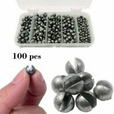 100Pcs Fishing Sinker Set Split Lead Shot Sinker Round Bite Lead Weight Tackle
