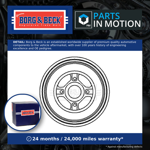 Brake drum rear bbr7119 borg - drum,