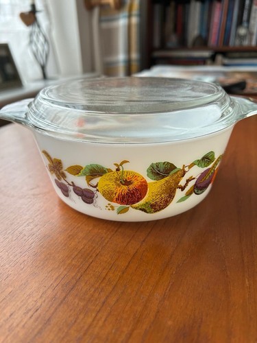 Vintage milk glass casserole - milk,