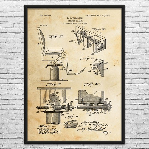 1903 barber chair - barber,