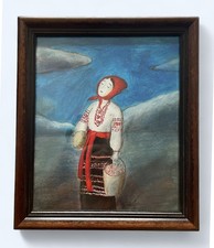 Original painting by Alexandr Marin Vandalla "Bucket of Apples" pastel/pencil