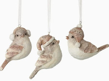 3 x Hanging Christmas Bird
