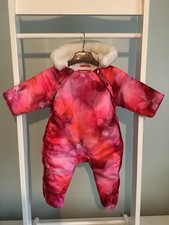 TED BAKER BABY GIRLS 0-3 MONTHS FLEECE LINED PRAMSUIT SNOWSUIT COMBINE POST