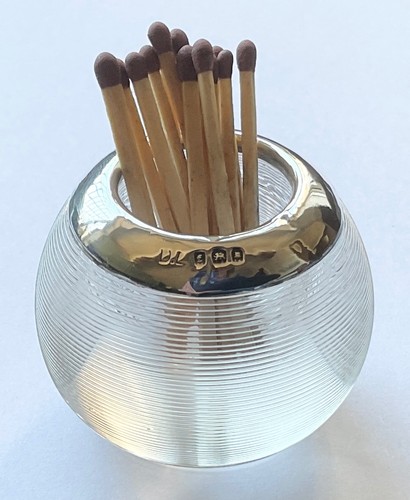 Silver topped ribbed glass - silver,