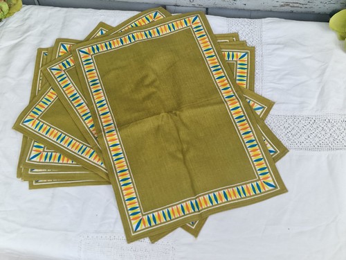 Vintage set woven linen - of,