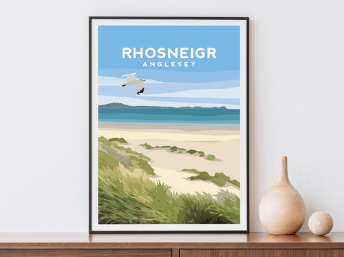 Rhosneigr anglesey art print - anglesey,