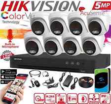 HIKVISION COLOURVU 5MP CCTV HOME SYSTEM DVR AUDIO IN Mic 3K CAMERA SECURITY KIT