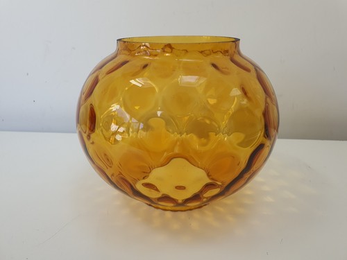 Vintage amber glass lampshade - vintage,