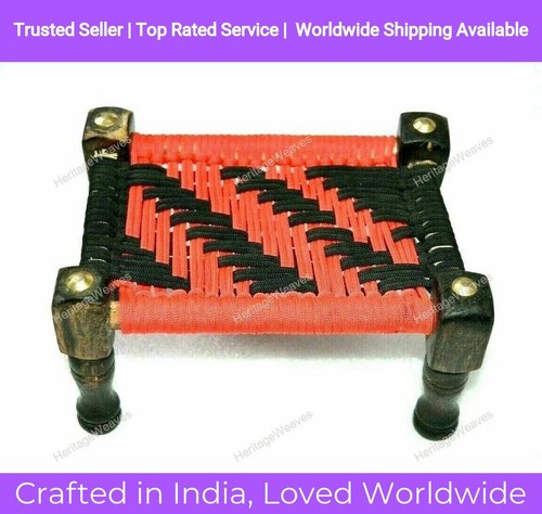 Indian wooden charpai - indian, jute