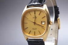 Vintage 1979 [Near MINT] Omega De Ville 192.0034 34mm Quartz Gold Dial Men's