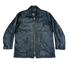 Vanson Model J Vintage Mid Length Talon Zip Black Leather Jacket USA Made sz 48
