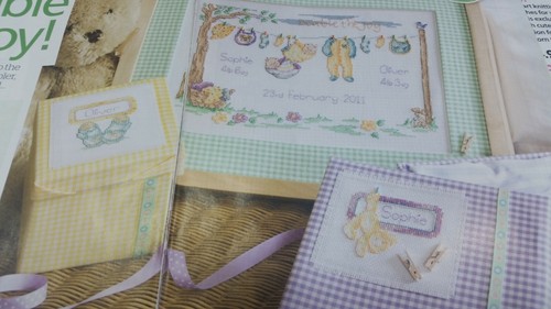 Birth sampler cross - cross, stitch