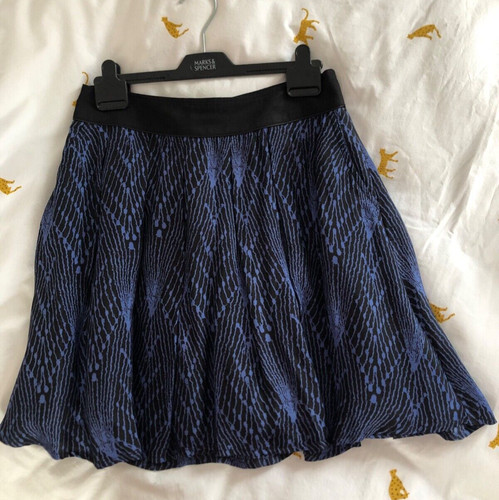 Blue black short skirt - skirt, with