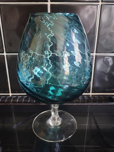Large empoli teal blue swirl - large,