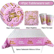 Girls Pink Gold Tableware set
