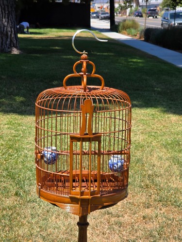 Vintage chinese bamboo - bamboo, bird