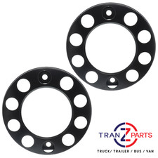 FITS VOLVO 22.5" TRUCK STEEL BLACK COATED HOLLOW TYPE WHEEL TRIM COVER 2PK