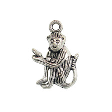 10 Antique Silver Monkey Ape