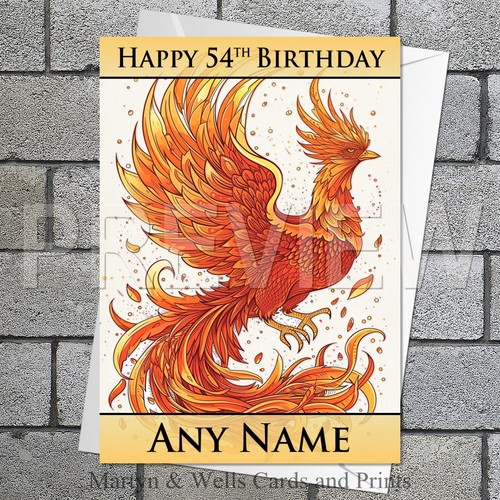 Phoenix birthday card - :, 5x7