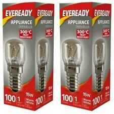 2x EVEREADY OVEN Bulbs Lamp Light Screw 15W 220-240V SES E14 300°c Bulb Cooker