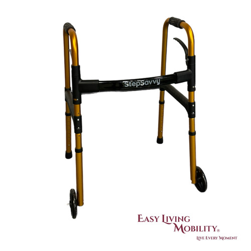 Folding walking frame with - walking,