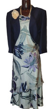 Jacques Vert aqua/navy silk