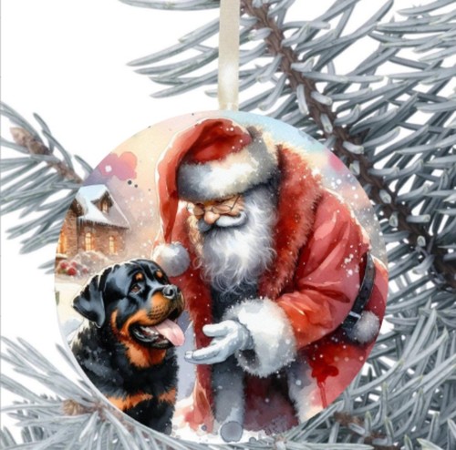 Rottweiler dog hanging - dog, bauble