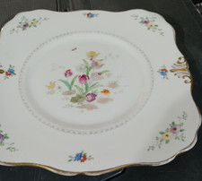 Tuscan China Hand Painted Floral  Cake Plate Vintage  Good condition
