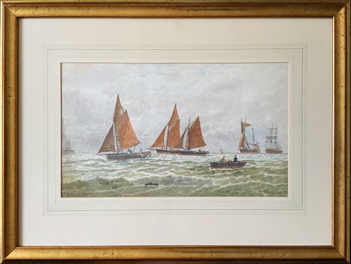 Seascape sailing watercolour - sailing,