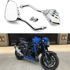 M8 M10 Motorcycle Skeleton Skull Hand Mirrors Chrome For Suzuki GSXS750 GSXS1000