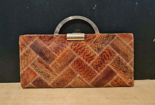 Vintage snakeskin handbag - vintage,