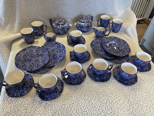 Rington vintage blue chintz - vintage,