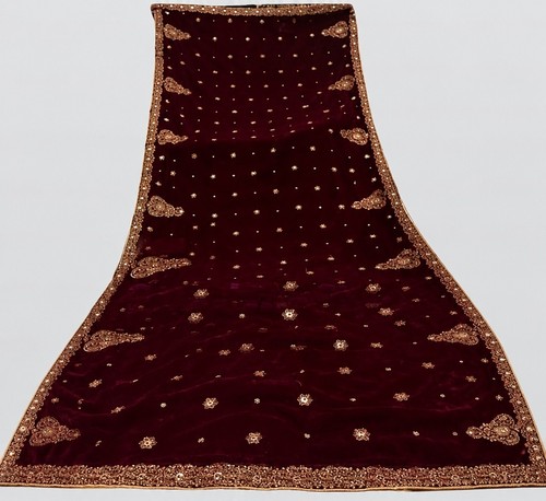 Luxury maroon velvet shawl - velvet,